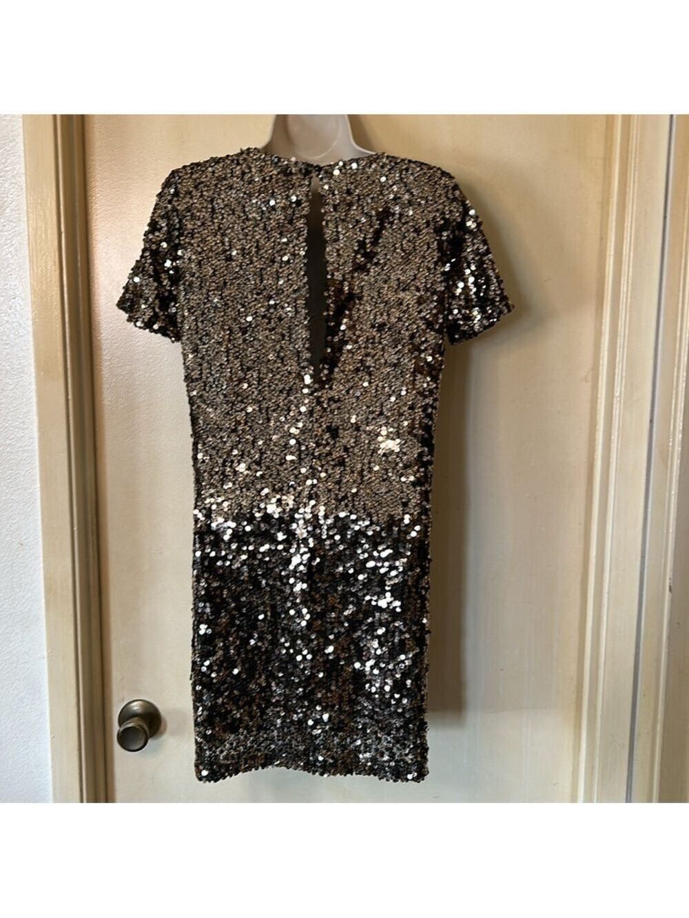 Ark & Co bronze sequin shift dress size S - Picture 6 of 11